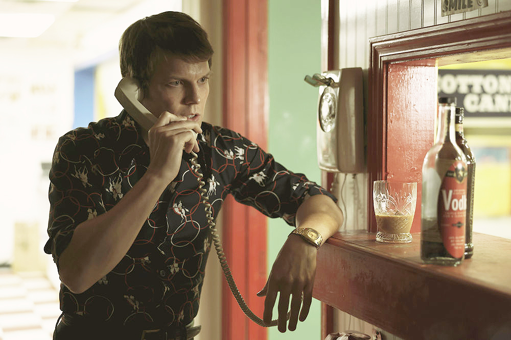 A FRIEND OF THE FAMILY -- “Son of Perdition” Episode 106 -- Pictured: (l-r) Jake Lacy as Robert "B" Berchtold -- (Photo by: Fernando Decillis/Peacock)