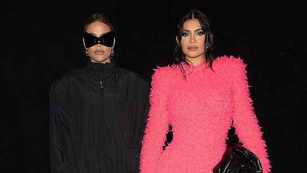Kylie Jenner Slays In Hot Pink While Sister Khloe Kardashian Is Sleek In Black For Balenciaga Show
