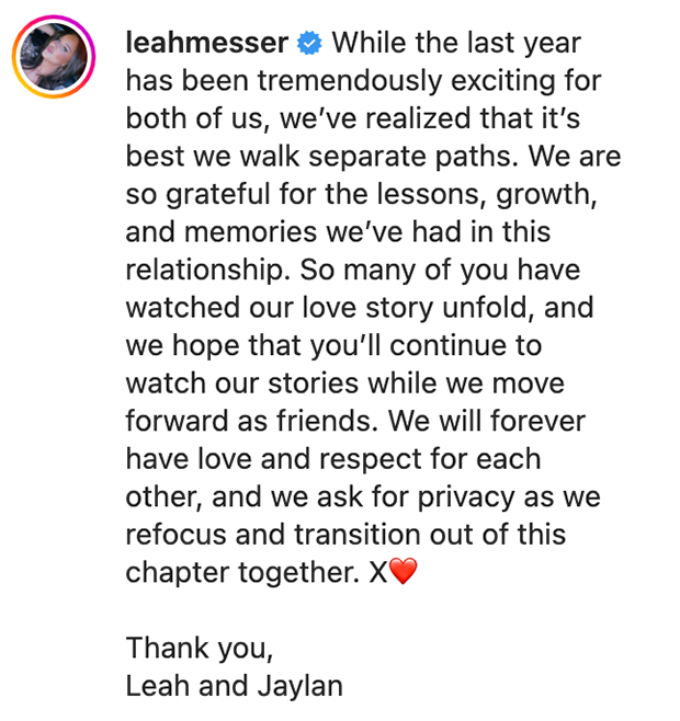 Leah Messer Jaylan break up