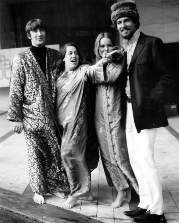 The American pop group The Mamas and the Papas pose outside a hotel after a news conference in London, England on . The four members are, left to right, Denny Doherty, Cass Elliot, Michele Gilian, and John Phillips
THE MAMAS AND THE PAPAS, LONDON, United Kingdom England