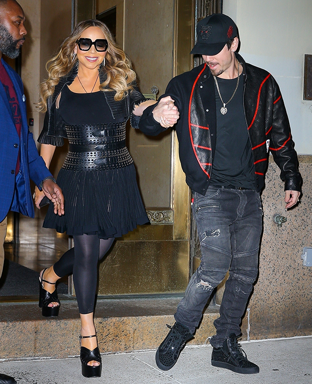 Mariah Carey Strides in Sheer Dress & Strappy Heels with Bryan Tanaka –  Footwear News