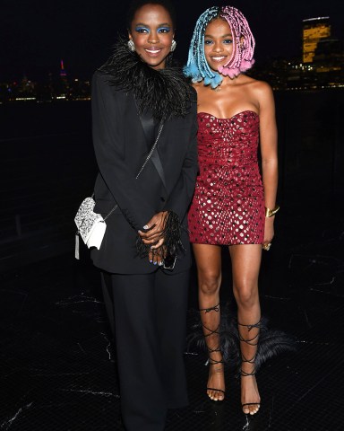Lauryn Hill, Selah Marley. Singer Lauryn Hill, left, and daughter Selah Marley attend the Saint Laurent Spring/Summer 2019 Menswear Collection at Liberty State Park, in Jersey City, N.J
Saint Laurent Spring/Summer 2019 Menswear Collection, Jersey City, USA - 06 Jun 2018