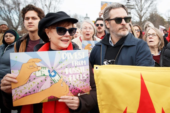 Susan Sarandon Protests With Joaquin Phoenix