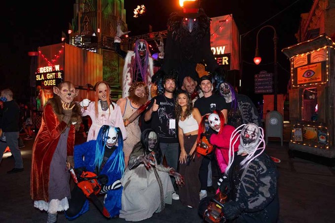 Austin North, Madison Bailey & Chase Stokes At Horror Nights