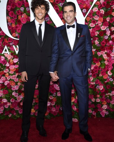 Miles McMillan, Zachary Quinto. Miles McMillan, left, and Zachary Quinto arrive at the 72nd annual Tony Awards at Radio City Music Hall, in New York
The 72nd Annual Tony Awards - Arrivals, New York, USA - 10 Jun 2018