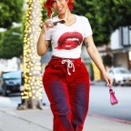 *EXCLUSIVE* Cardi B shows off her stylish red outfit arriving for a business meeting in Beverly Hills