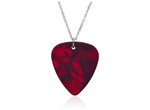Red guitar pick necklace