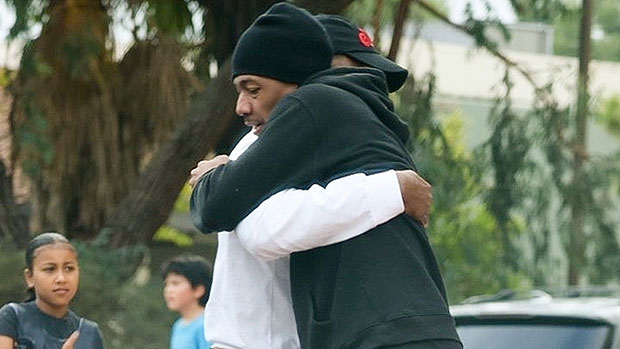 Kanye Hugs Nick Cannon At North’s Basketball Game Also Attended By Kim Kardashian: Photos