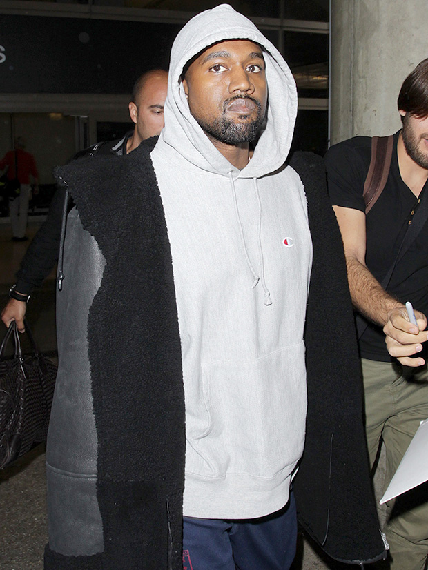 Kanye West Wears White Lives Matter Sweatshirt At Paris Fashion