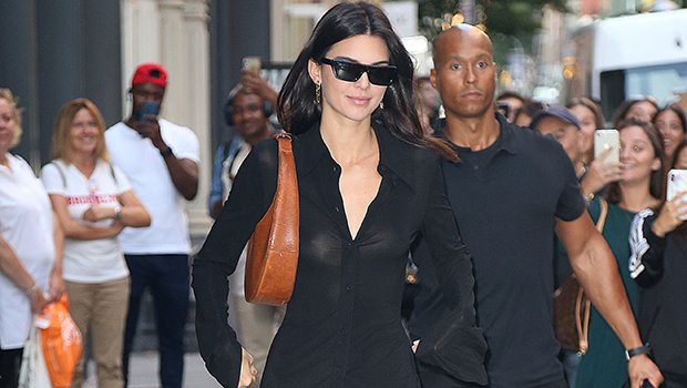 See Kendall Jenner Look Parisian Chic in a Gray Sweater Dress and Stiletto  Boots