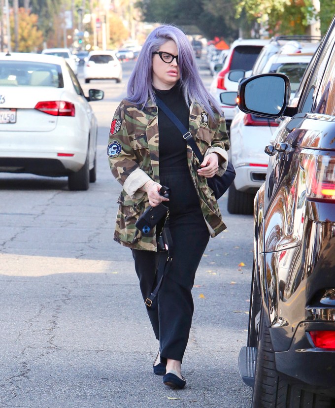 Kelly Osbourne is seen after giving birth