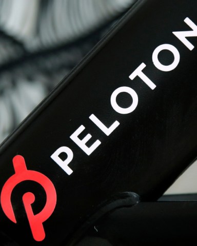 A Peloton logo on the company's stationary bicycle in San Francisco. Safety regulators are warning people with kids and pets to immediately stop using a treadmill made by Peloton after one child died and nearly 40 others were injured. The U.S. Consumer Product Safety Commission said, that it received reports of children and a pet being pulled, pinned and entrapped under the rear roller of the treadmill, leading to fractures, scrapes and the death of one child
Peloton Safety Warning, San Francisco, United States - 19 Nov 2019