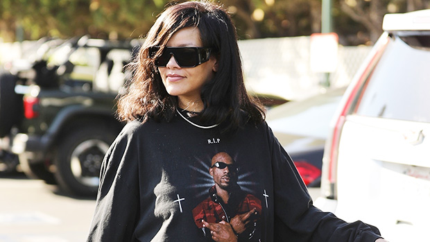 Rihanna Honors DMX With Oversized Sweatshirt Paired With Bike Shorts On Grocery Store Run