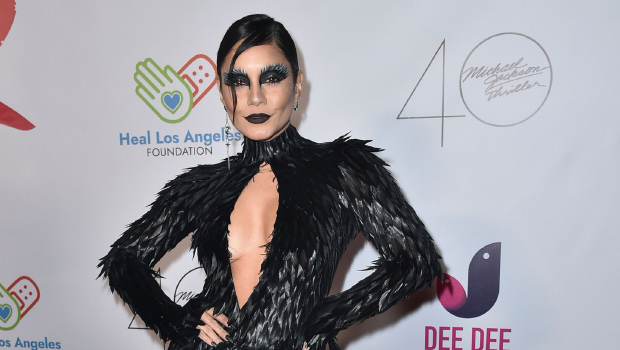 Vanessa Hudgens Channels ‘Black Swan’ In Raven Feather Dress For Jackson Family Halloween: Photos