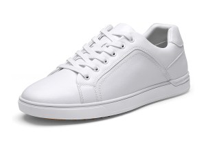 one white sneaker