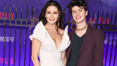 Catherine Zeta-Jones, 53, Looks Breathtaking In Plunging Dress With Look-Alike Son Dylan, 22, At ‘Wednesday’ Premiere