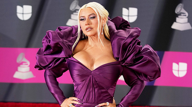 Christina Aguilera Stuns In Plunging Purple Dress At Latin Grammy Awards: Photos