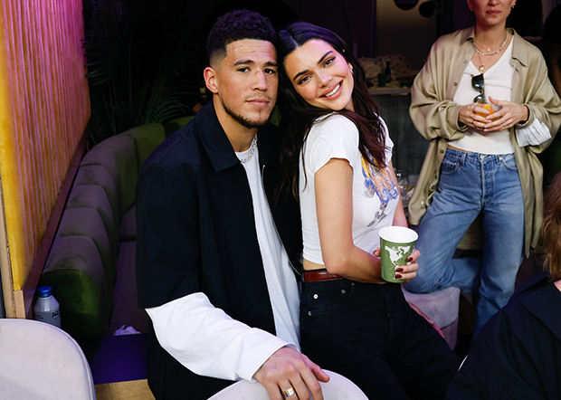 Kendall Jenner & boyfriend Devin Booker are joined by her younger