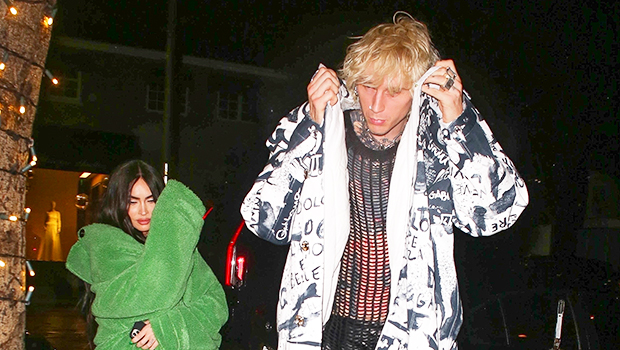 Megan Fox & Machine Gun Kelly Dress Down In Oversized Coats For Low-Key Date Night