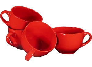 A set of red mugs.