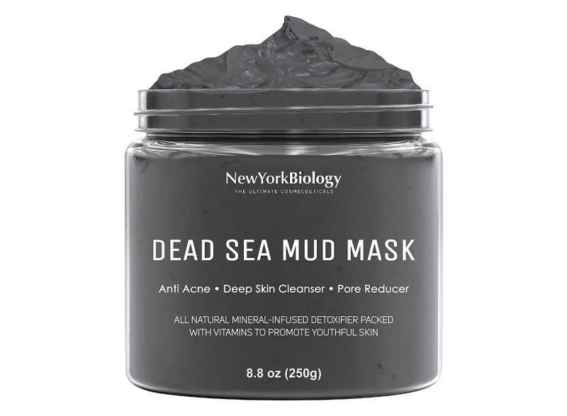A container of dead sea mud mask.