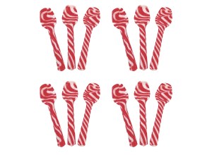 A set of candy cane spoons.