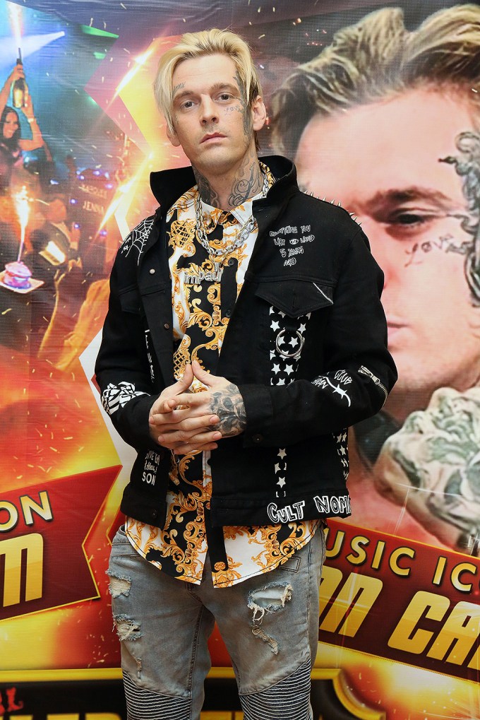Aaron Carter at a celebrity boxing event