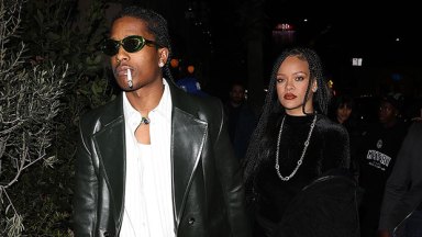 Rihanna Rocks Black Mini & Lace Up Sandals Holding Hands With A$AP Rocky For His Whisky Launch: Photos