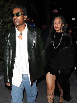 Rihanna & A$AP Rocky Matched ERL Outfits at LA Music Studio