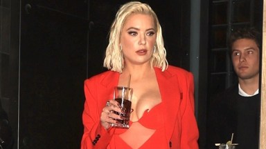 Ashley Benson Rocks Red Hot Mini Dress With Sheer Cutout To Celebrate New Fragrance Launch