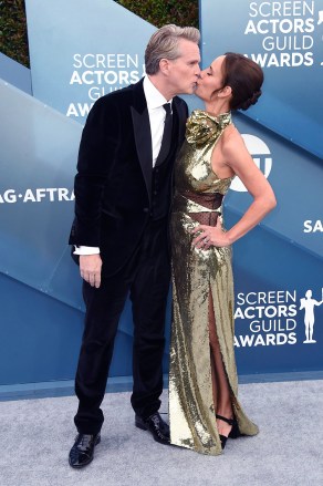 Cary Elwes, Lisa Marie Kubikoff. Cary Elwes, left, and Lisa Marie Kubikoff arrive at the 26th annual Screen Actors Guild Awards at the Shrine Auditorium & Expo Hall, in Los Angeles
26th Annual SAG Awards - Arrivals, Los Angeles, USA - 19 Jan 2020