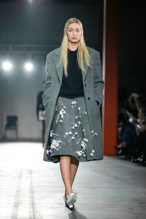 Gigi we Hadidars a creation as part of the Prada women's Fall-Winter 2023-24 collection presented in Milan, Italy Fashion Prada Womens FW 23, Milan, Italy - 23 Feb 2023