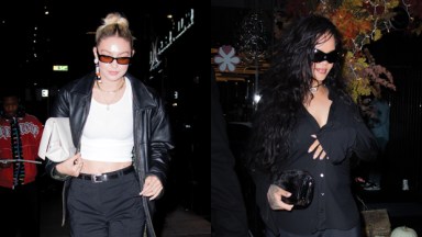 Rihanna Rocks Legging-Boots For Dinner With Gigi Hadid In NYC: Photos