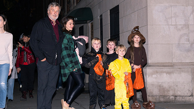 Alec and Hilaria Baldwin take 7 kids for Halloween in rare family photo