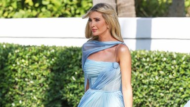 Ivanka Trump Arrives To Sister Tiffany’s Florida Wedding In Powder Blue Grecian Dress: Photos