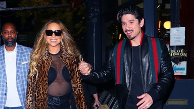 Mariah Carey Rocks Sheer Bodysuit & Leather Pants While Out In NYC With Bryan Tanaka