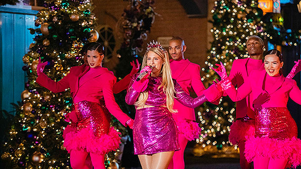 Meghan Trainor Sparkles In Pink Sequin Mini For Festive ‘Made You Look’ Performance During Holiday Special