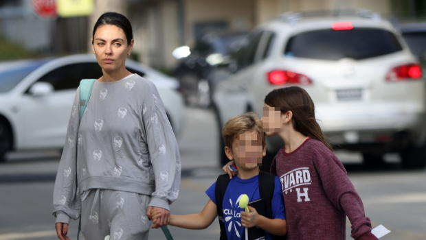 Mila Kunis’ Daughter Wyatt, 8, Puts Arm Around Little Brother Dimitri, 5, While Out With Mom & It’s So Adorable: Photos