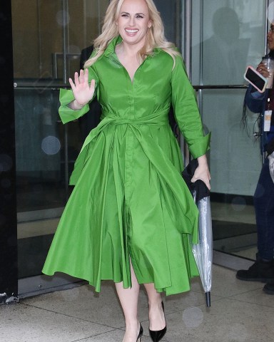 New York City, NY  - Rebel Wilson seen at The Drew Barrymore Show in New York City.Pictured: Rebel WilsonBACKGRID USA 28 FEBRUARY 2023 BYLINE MUST READ: MediaPunch / BACKGRIDUSA: +1 310 798 9111 / usasales@backgrid.comUK: +44 208 344 2007 / uksales@backgrid.com*UK Clients - Pictures Containing ChildrenPlease Pixelate Face Prior To Publication*