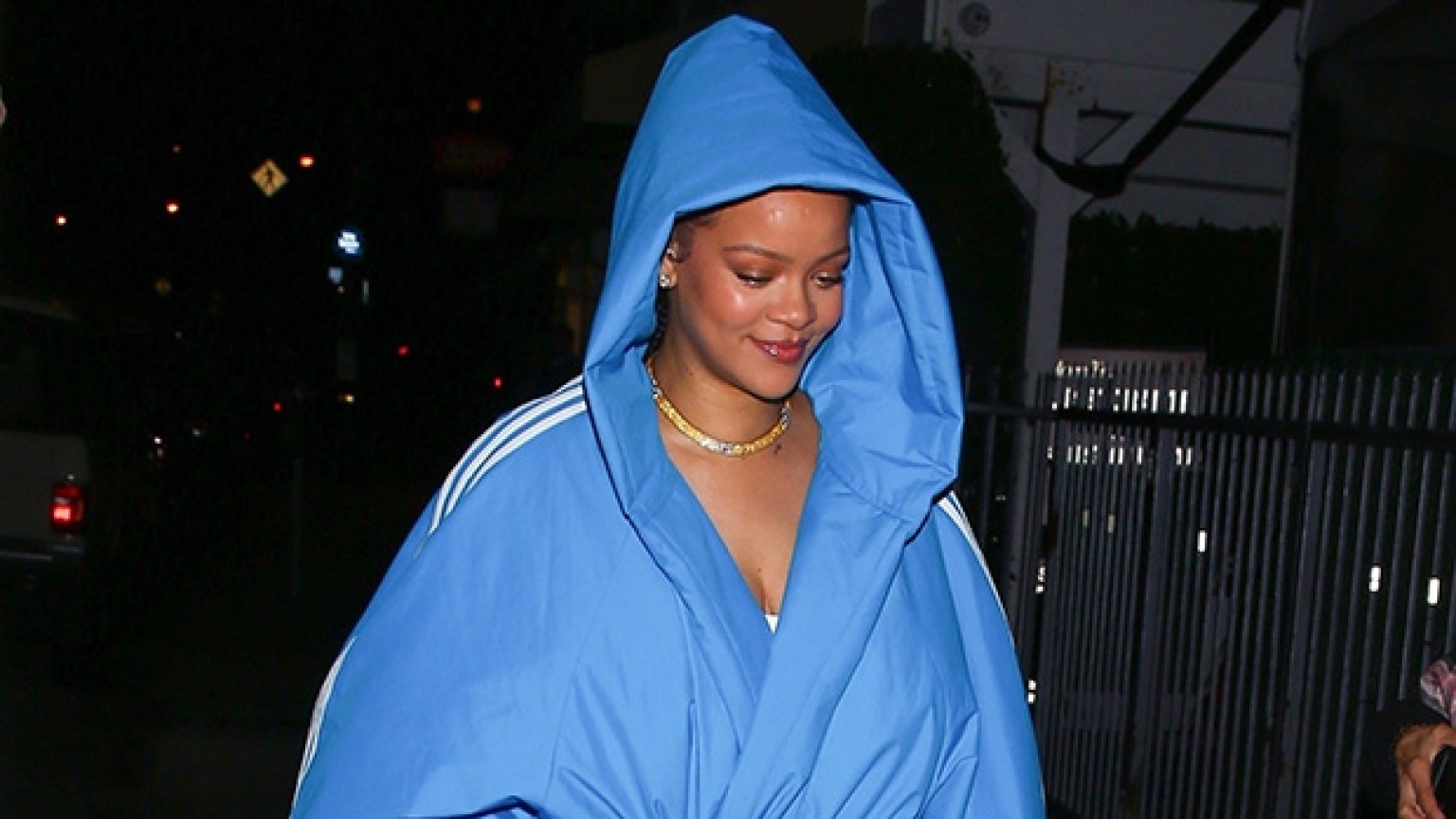 Rihanna Wears Thigh High Balenciaga Boots And Matching Coat Hollywood Life