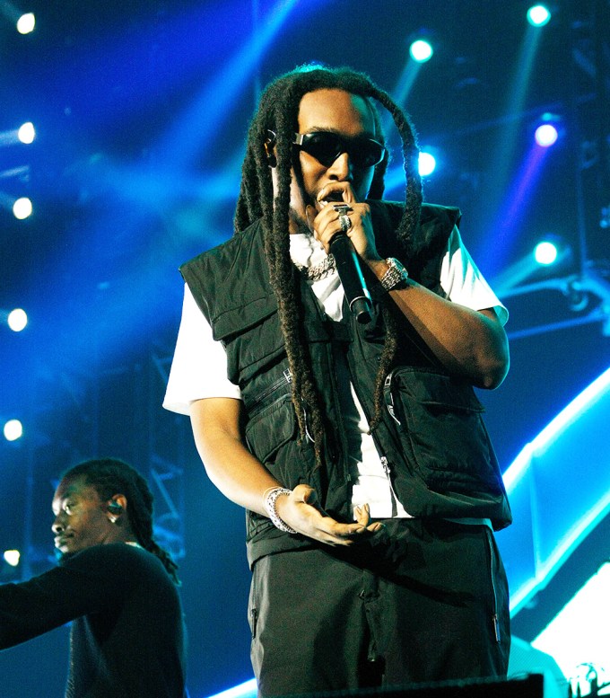 Takeoff performing with Migos in 2019