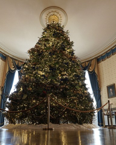 Holiday decorations are seen at the White House in Washington on November 30, 2022. Jill Biden chose a "We the People" theme to deck the White House halls and to remind Americans of what unites them throughout the year, especially during the holidays.
White House Holiday Decor Preview - Washington, United States - 28 Nov 2022