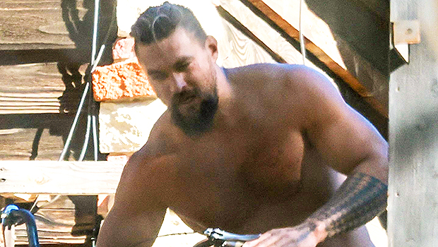 Jason Momoa, 43, is Buff As He Goes Shirtless While Tinkering On His Vintage Motorcycle: Photo