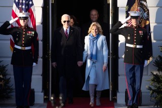 US President Joe Biden (2-L) and First Lady Jill Biden (2-R) walk out between US Marines  before President Biden signed the Respect for Marriage Act during a ceremony on the South Lawn of the White House in Washington, DC, USA, 13 December 2022. The Respect for Marriage Act protects same-sex marriage and interracial marriage.
US President Joe Biden holds ceremony to sign the Respect for Marriage Act, Washington, Usa - 13 Dec 2022