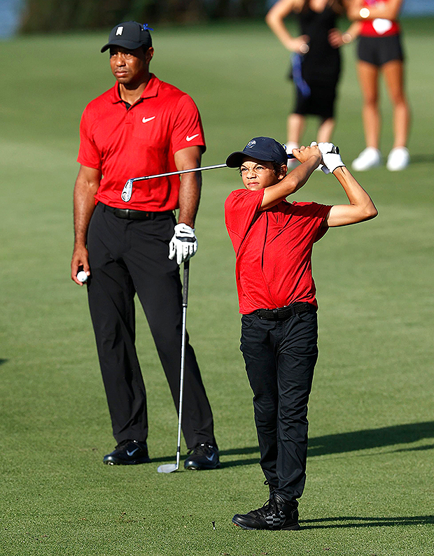 Tiger Woods and his son Charlie