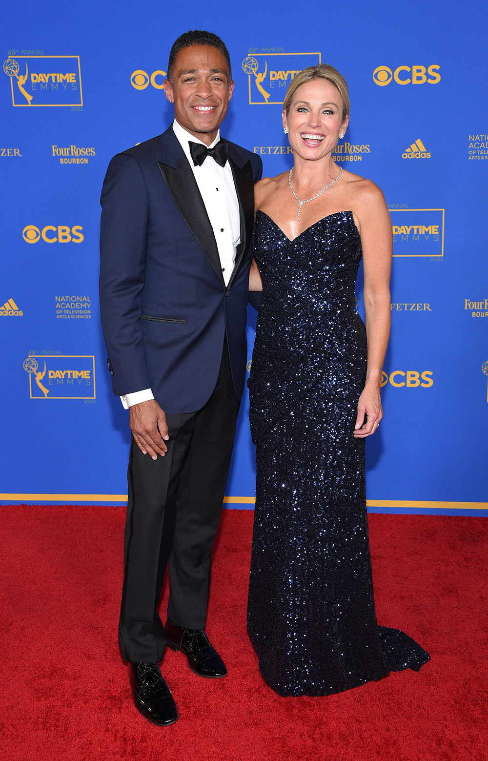 T. J. Holmes arriving at the 49th Annual Daytime Emmy Awards held at the Pasadena Civic Auditorium on June 24, 2022 in Pasadena, CA. © OConnor- Arroyo/AFF-USA.com. 24 Jun 2022 Pictured: T. J. Holmes and Amy Robach. Photo credit: OConnor- Arroyo/AFF-USA.com / MEGA TheMegaAgency.com +1 888 505 6342 (Mega Agency TagID: MEGA872095_096.jpg) [Photo via Mega Agency]