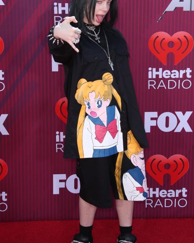 Billie Eilish arrives at the 2019 iHeartRadio Music Awards held at Microsoft Theater at L.A. Live on March 14, 2019 in Los Angeles, California, United States.
iHeartRadio Music Awards, Arrivals, Microsoft Theater, Los Angeles, California, USA - 14 Mar 2019