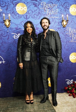 Left, and Josh Groban, cast members in "Beauty & the Beast: A 30th Celebration," pose together at the premiere of the ABC television special, at Carondelet House in Los Angeles
"Beauty and the Beast: A 30th Celebration", Los Angeles, United States - 13 Dec 2022