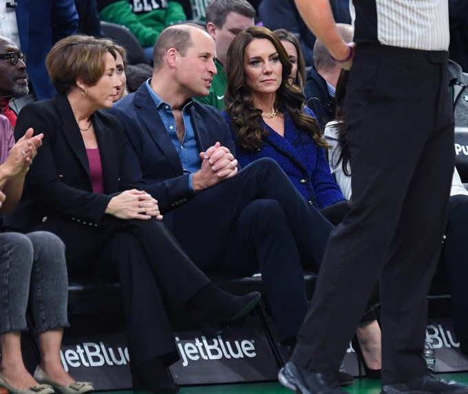 The Prince & Princess Of Wales At A Boston Celtics Game