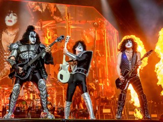 Gene Simmons, Tommy Thayer and Paul Stanley of US band KISS perform on stage during the Copenhell heavy metal festival in Copenhagen, Denmark, 16 June 2022 (issued 17 June 2022).
KISS live at Copenhell heavy metal festival in Denmark, Copenhagen - 16 Jun 2022